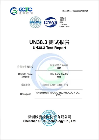 UN38.3 Test Report