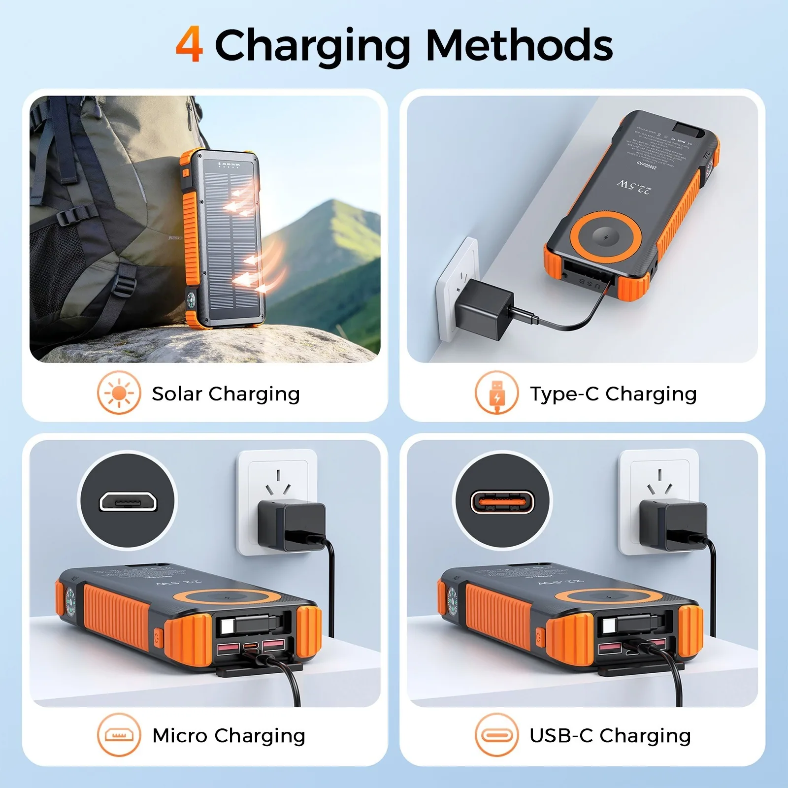 20000mAh Retractable Cable Solar Power Bank TU-ZL917 thumbnail 12